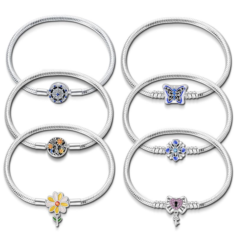 Gioielli da donna in argento 925 placcato rame bianco con albero della vita e fiocco di crisantemo, bracciale fai da te, ciondolo, perline, accessori_voghion.com