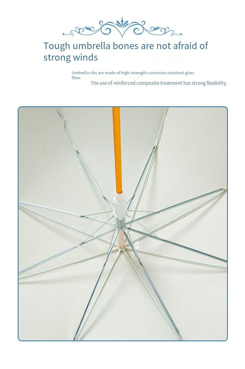 Ombrellone a stelo dritto Loilta con colla colorata, protezione solare, doppio strato di pizzo, principessa Lolita, manico lungo_voghion.com