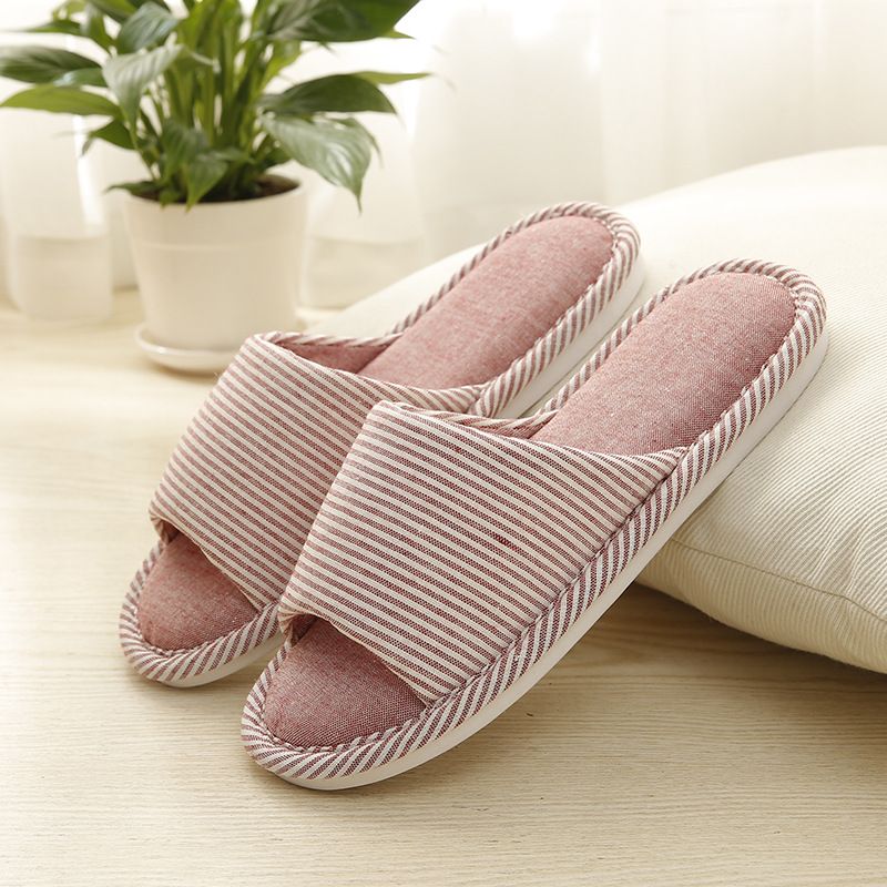 Neue kleine frische Vierjahreszeiten-Leinenschuhe für Männer und Frauen im japanischen Stil zu Hause, rutschfeste Hausschuhe mit Holzboden für Paare_voghion.com