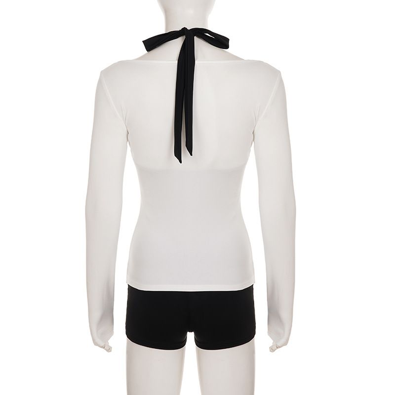 Grenzüberschreitender europäischer und amerikanischer Sport-Look: Zweiteiliger Lagenlook mit Neckholder, eng anliegendem Jumpsuit und U-Ausschnitt._voghion.com