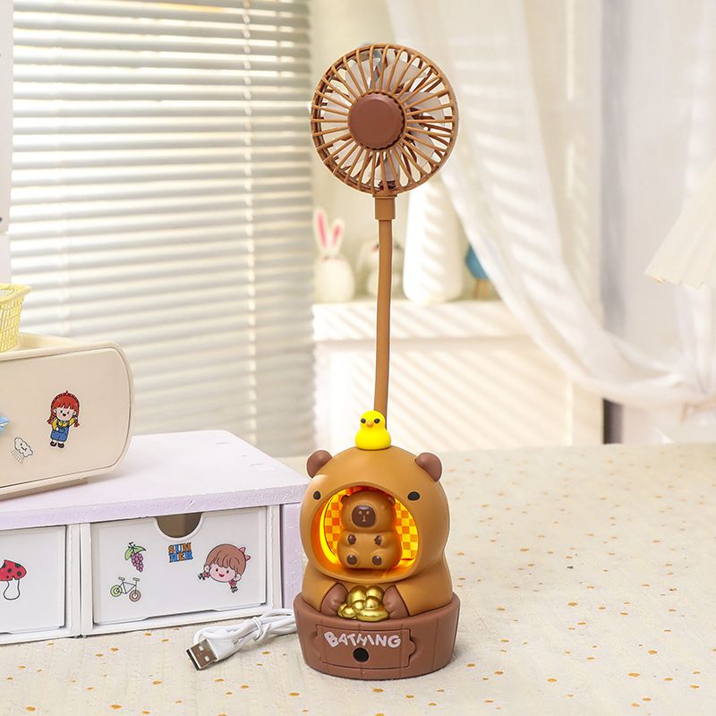 Internet-Berühmtheit Capybara wiederaufladbarer Bleistiftspitzer faltbar so süß Cartoon USB Desktop kleiner Ventilator Kinder_voghion.com