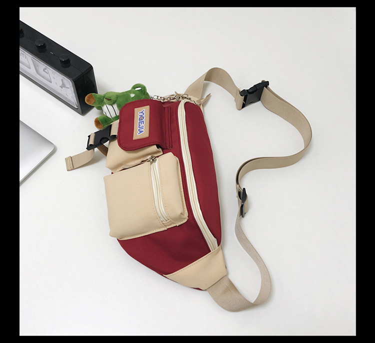 Autumn and winter new men's chest bag, color-blocked fashion student lightweight crossbody bag, Ruiying outdoor sports belt bag_voghion.com