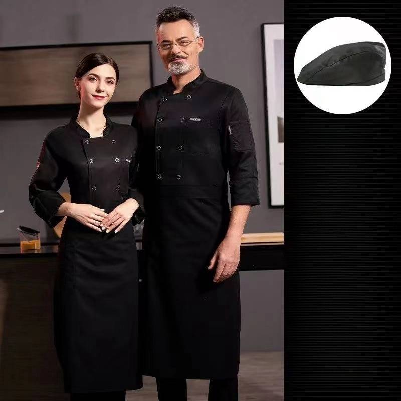 Men's Clothing chef work clothes long sleeved restaurant hotel chef clothes breathable_voghion.com