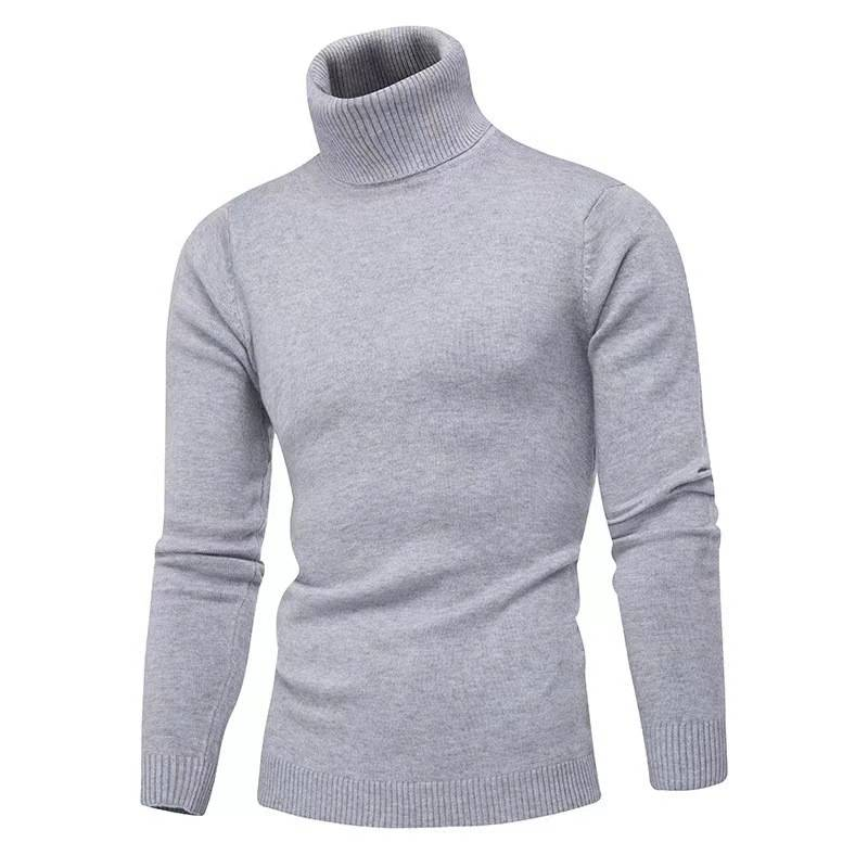 Men's Clothing turtleneck sweater slim men's solid color pullover bottoming sweater_voghion.com
