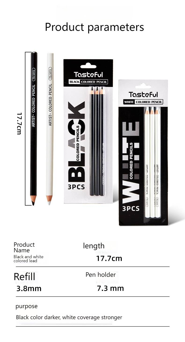 Matite da disegno professionali in bianco e nero per studenti - Mina extra morbida, confezione da 3, ideali per schizzi rapidi e lezioni d'arte_voghion.com