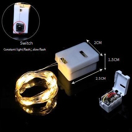 Luzes de fada de fio de cobre com lâmpadas LED coloridas - Luzes decorativas para bolos, flores, caixas de presente, festas_voghion.com