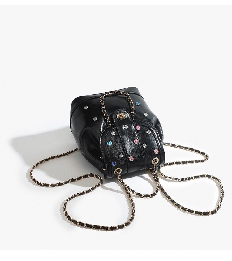 2025Fashion Colourful Diamond Chain Large Capacity Bucket Backpack_voghion.com
