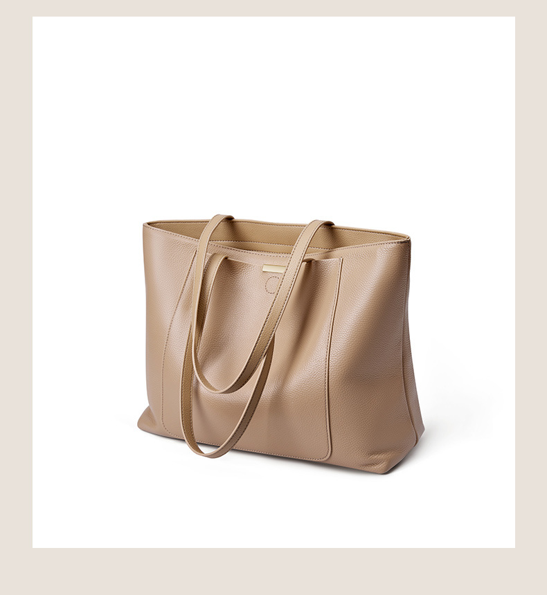 Luxuriöse Tragetasche mit großem Fassungsvermögen – stilvolle und geräumige Umhängetasche aus echtem Leder, klassisches Design mit Nähten, perfekt für die Arbeit und den täglichen Gebrauch_voghion.com