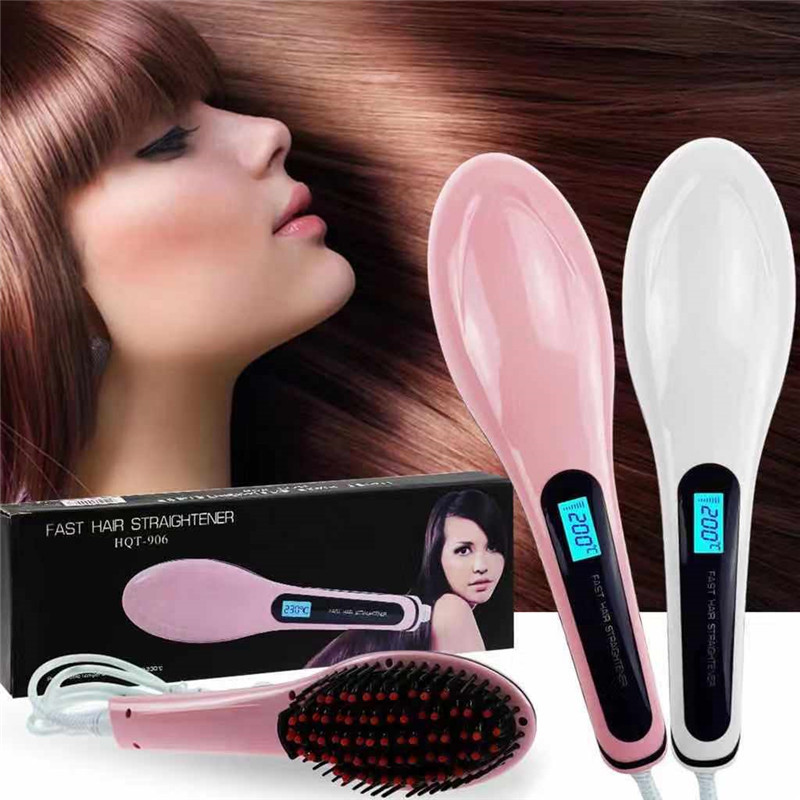 style does LCD not harm hair, ceramic electric splint straight hair beauty negative ion lazy massage comb_voghion.com