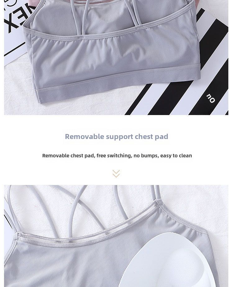 Cool Summer Thread Ice Muscle Wrapping Petto Sottile Spalline Bella Schiena Ragazze Senza Spalline Anti-running No-Marca Intimo in Seta di Ghiaccio_voghion.com