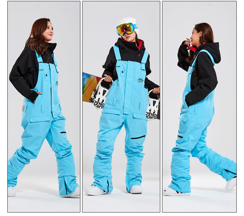 Tuta da sci Snowboard doppia tavola impermeabile nera invernale sci indoor sci nuovi pantaloni da neve_voghion.com