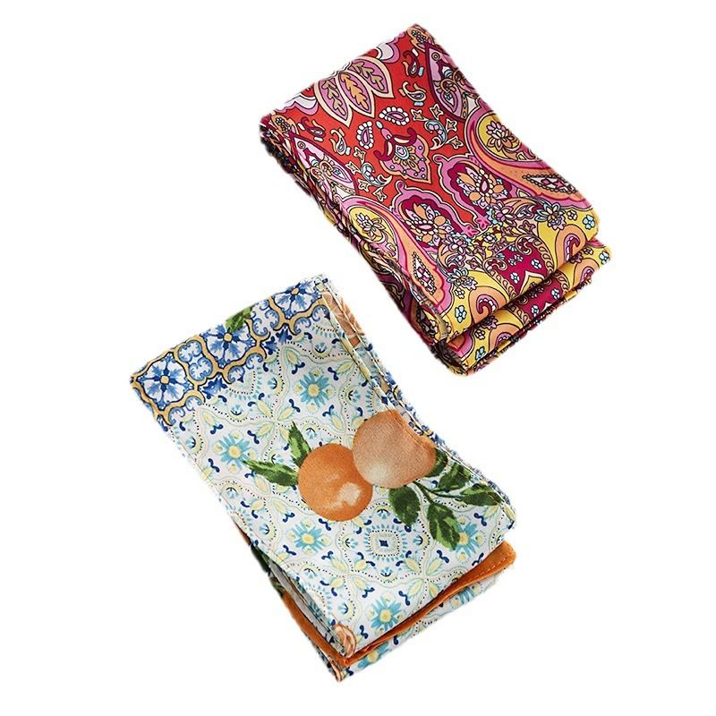 Nuovo quadratino primaverile in seta simulato, nuova sciarpa a nastro versatile stampata per un foulard da donna di fascia alta_voghion.com