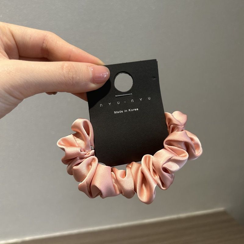 Fashionable Temperament Silky Temperament Satin Small Intestine Scrunchie Simple Solid Color French Tie Hair Cord Leather Band Small Intestine_voghion.com