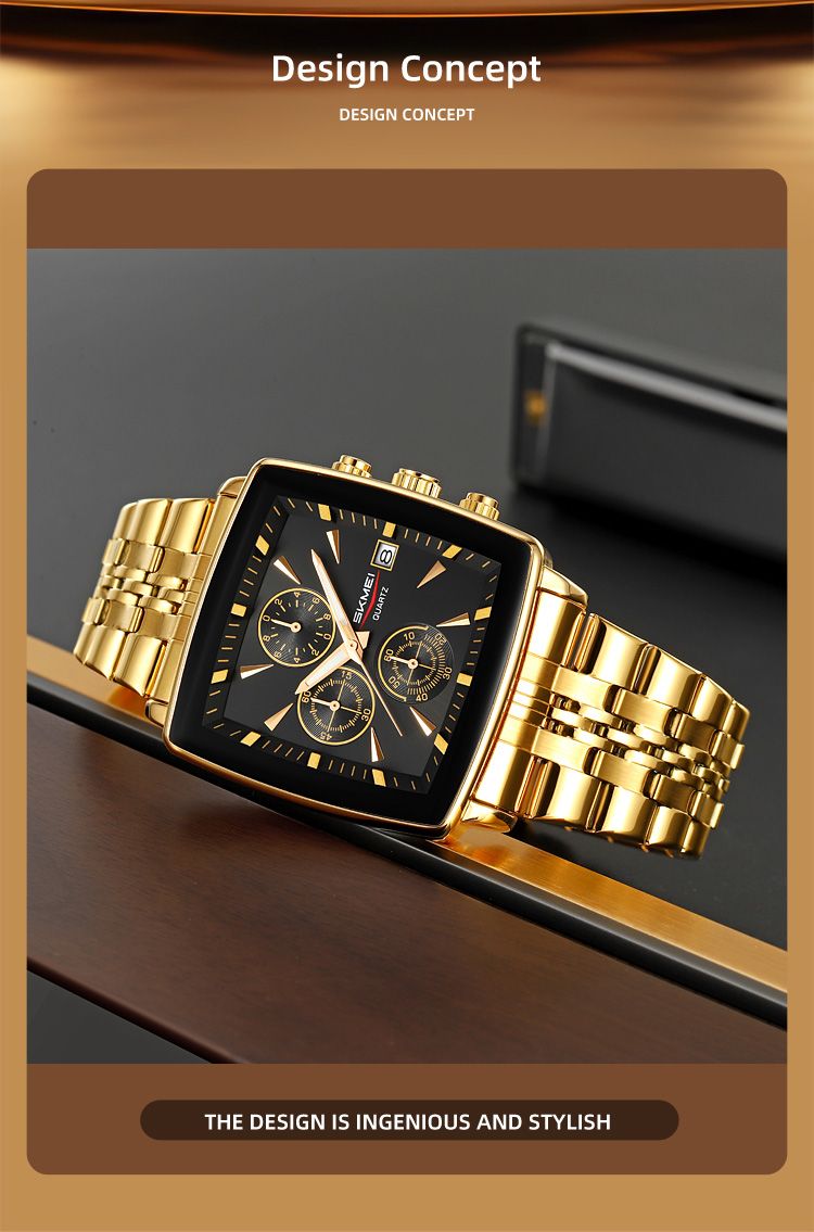 Orologio da polso al quarzo con cronometro da uomo e da donna, di lusso, con data, design alla moda, impermeabile, Reloj Hombre_voghion.com