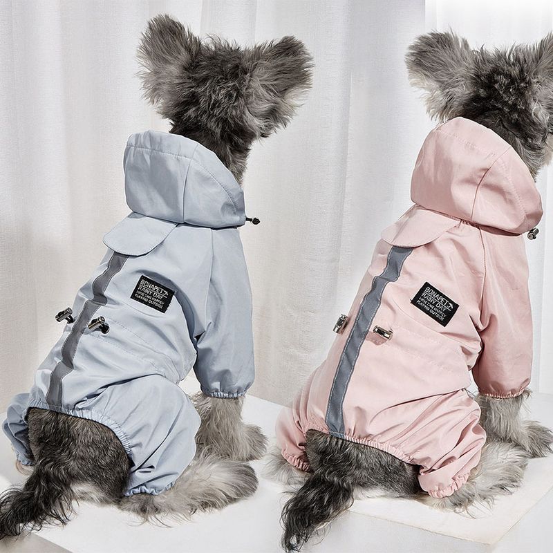 Combinaison imperméable pour chien d'extérieur, vêtements réfléchissants pour chiots de petite et moyenne taille, chihuahua, yorkshire, imperméable à capuche_voghion.com