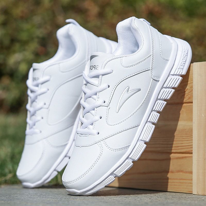 Euro Step Mesh Spring And Autumn Breathable White Lightweight Soft Sole Casual Trendy Deodorant Sports Running Men's Shoes_voghion.com