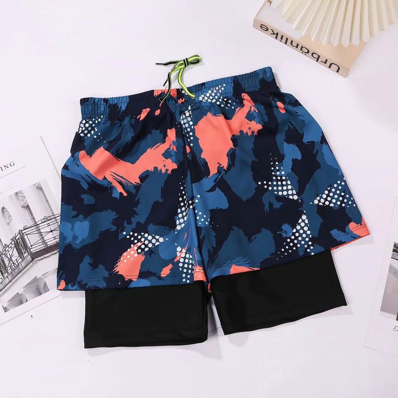 001 Men's 2024 New Adult Anti-Embarrassment Swim Trunks Large Size Quick-Dry Double-Layer Swimming Gear Full Set_voghion.com
