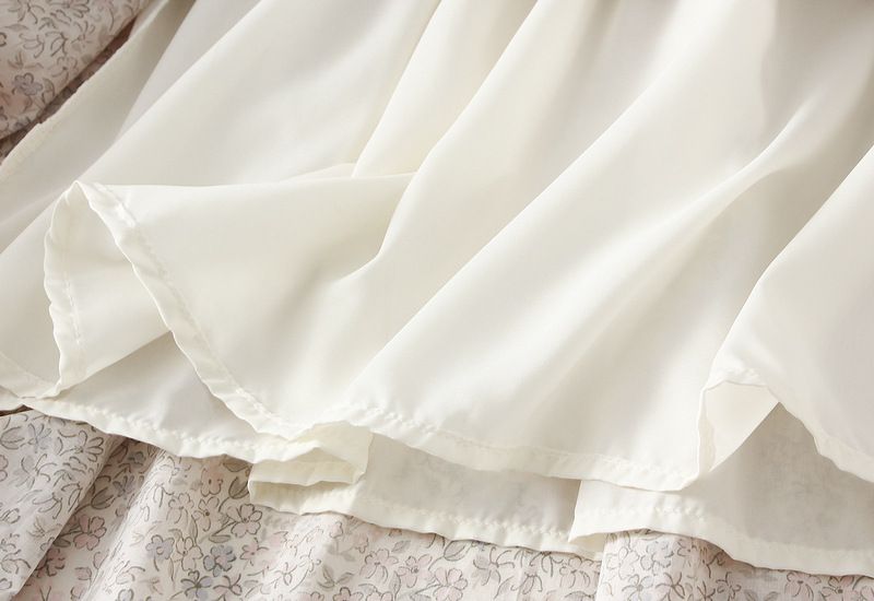 Gonna midi a vita alta con drappeggio floreale per donna; gonna a trapezio; abito lungo._voghion.com