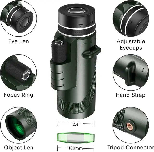 APEXEL Powerful 80X100 HD Monocular Telescope Long Range Zoom With Tripod Phone Clip For Outdoor Hunting Camping Tourism_voghion.com