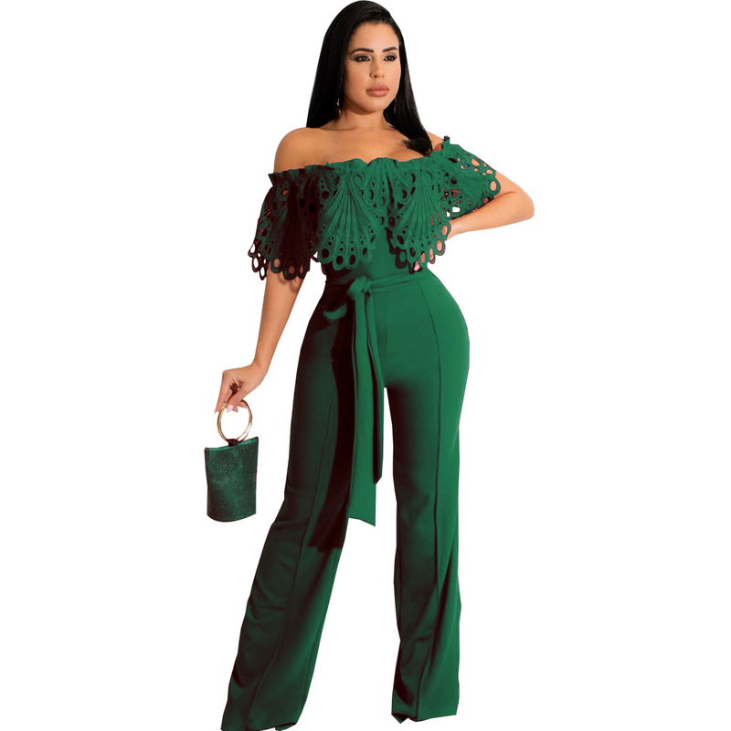 Europeisk och amerikansk sexig fashionabel enfärgad jumpsuit med tubtopp_voghion.com