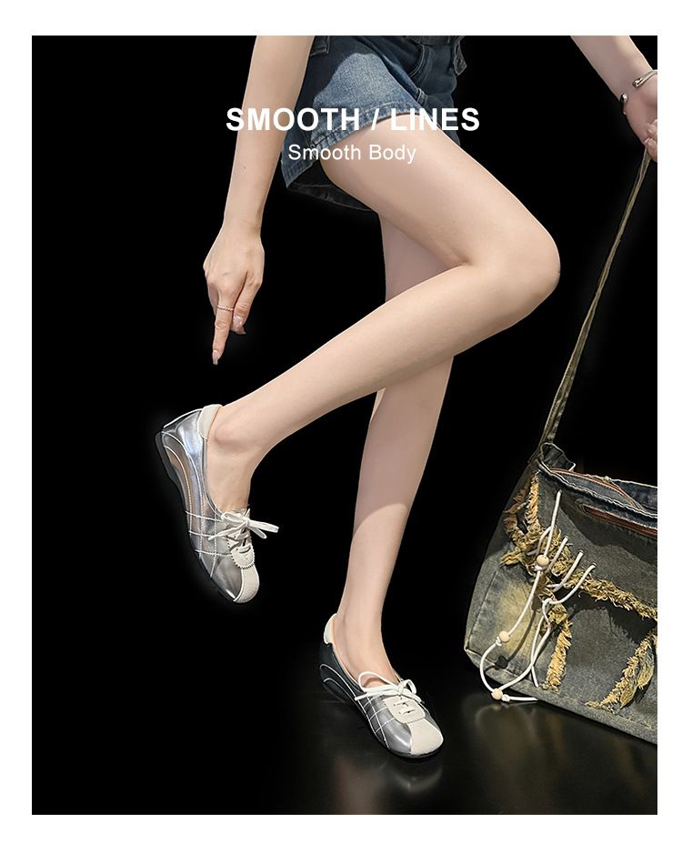 Chaussures Forrest Gump en cuir véritable pour femmes, nouvelles ballerines à lacets avec hauteur intérieure rehaussante, 2024_voghion.com