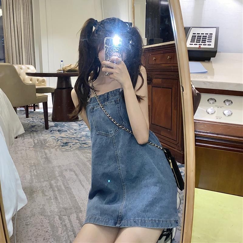 Denim Hosenträger frauen Frühling Und Herbst Student Petite 2025 Neue Trendy Nette Kleid Ins Stil_voghion.com