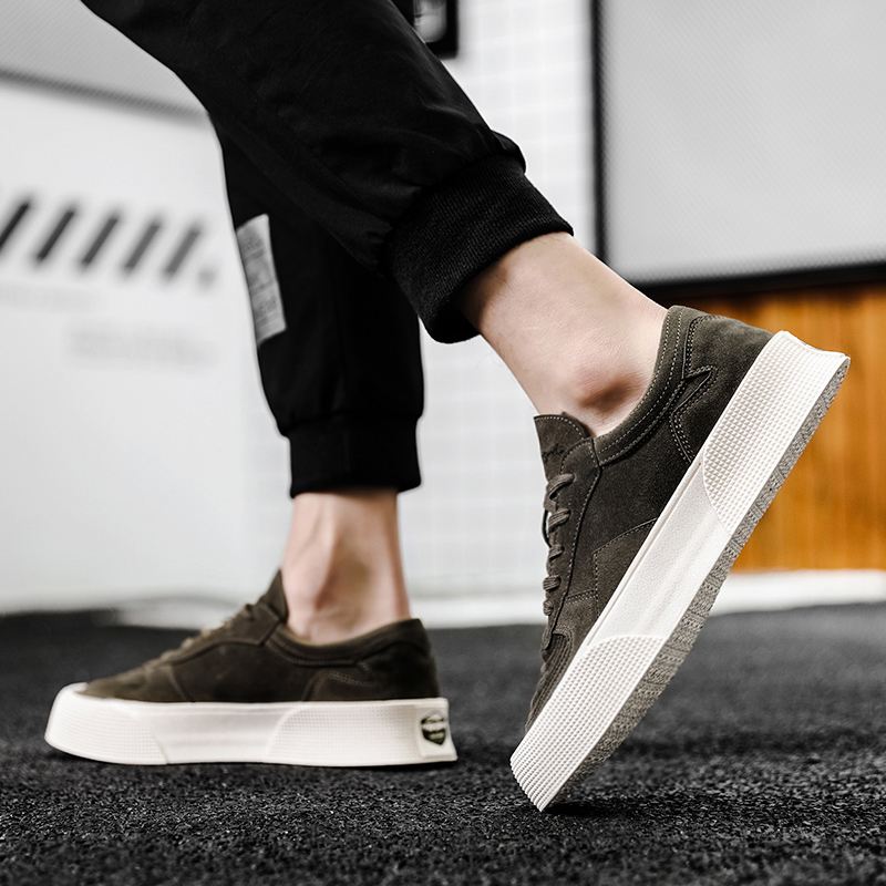 Heren sport- en vrijetijdsschoenen Dikke bodemplankschoenen Veterschoenen Herenschoenen_voghion.com