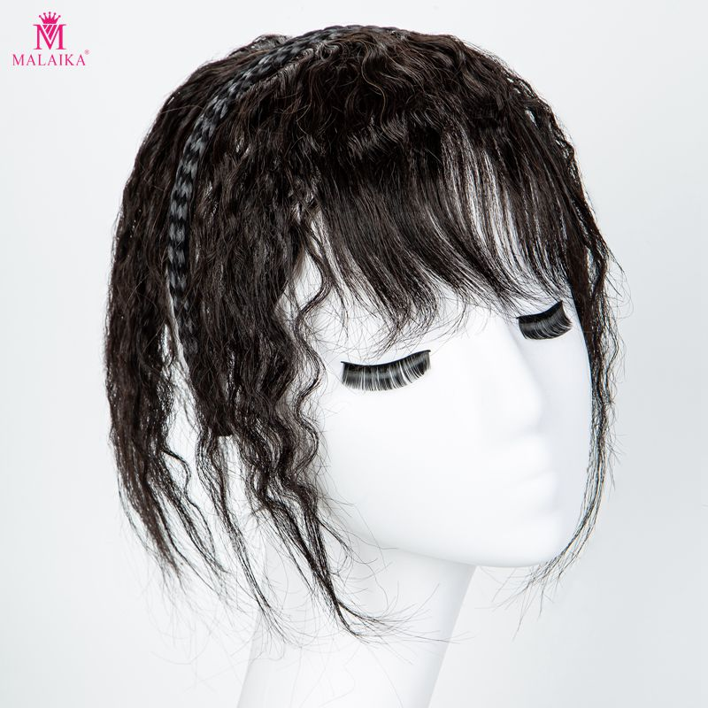 Fraen Twist Braid Headband Riicht Hoerstécker Mënschlech Hoer Clip In Topper Hoerverlängerungen Mat Pony Natierlech Schwaarz Krusel Hoer_voghion.com