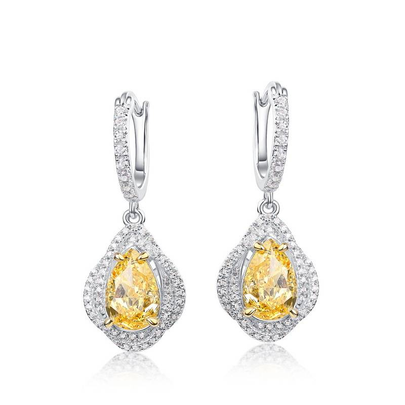 Willson Jewelry Neue Empfehlung S925 Sterling Silber Ohrringe Modetrend Gans Gelb Eisblume Schliff High Carbon Diamant Ohrhaken_voghion.com