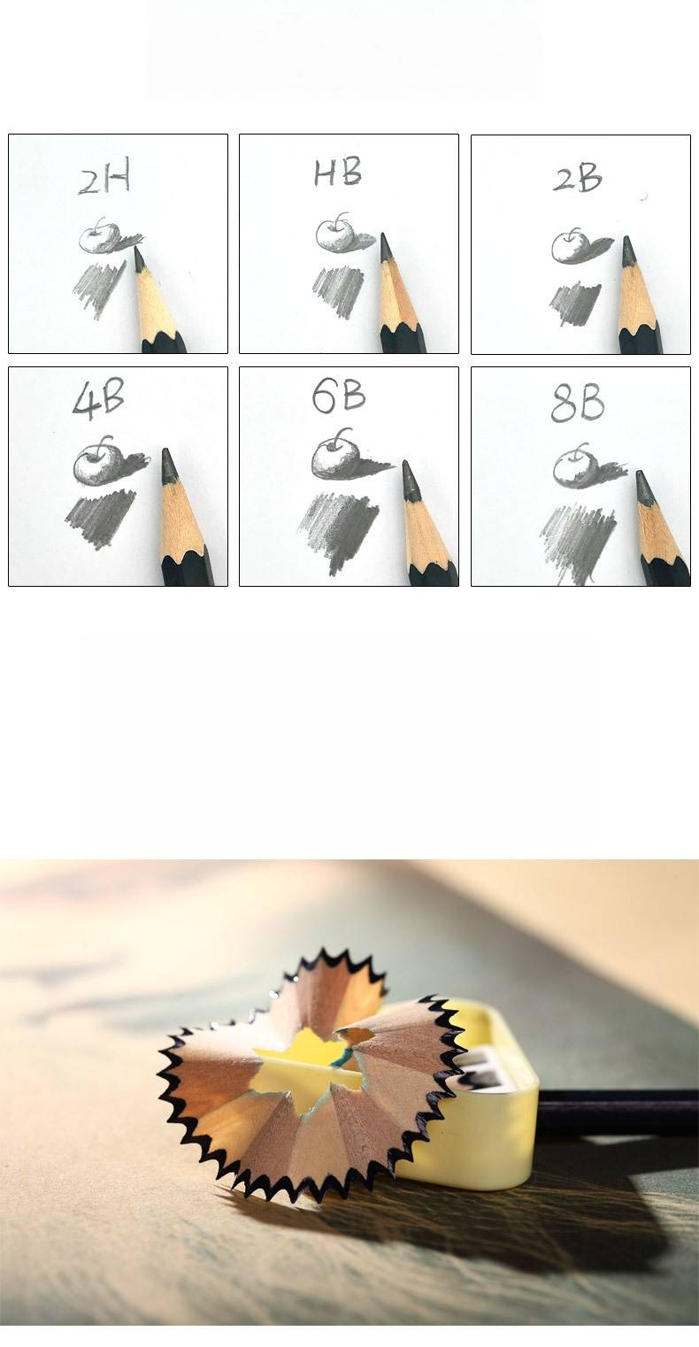 Professional Sketching Pencils Set - 2B, 4B, 8B, HB Graphite Pencils For Artists, Students & Kids - 12-Pack Art Drawing Supplies_voghion.com