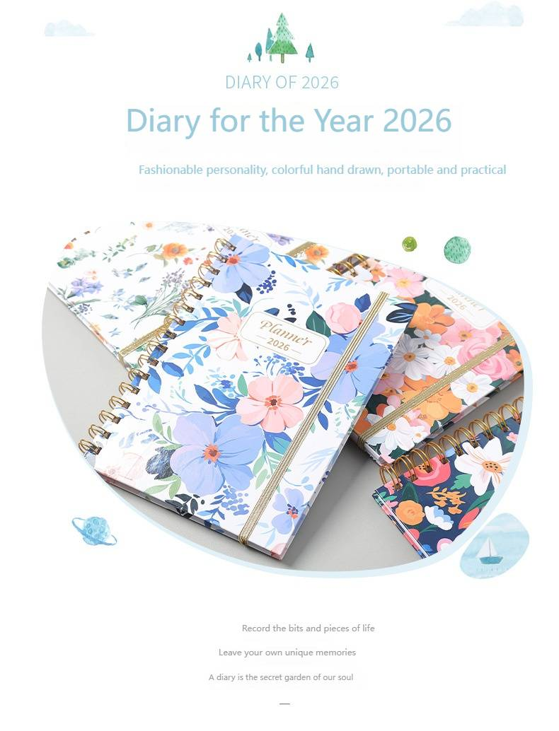 Premium spiraalnotitieboek voor zakelijk gebruik en kantoor - 100 vellen, 160 g/m² dik papier, duurzame koperen omslag, A5-formaat (wit/marineblauw/roze/hemelsblauw)_voghion.com