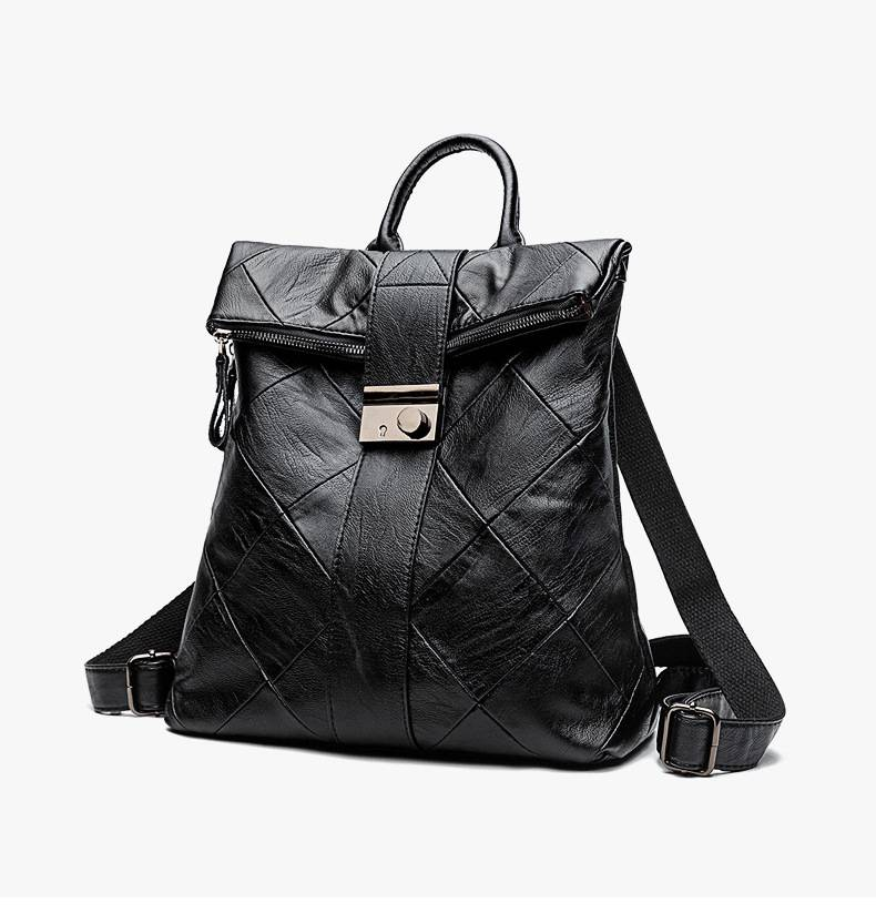 Women's Fashion Soft Skin Backpack For Travel, Anti-theft Pieced Together Design, Book Bag, Sling Bag, Trend In 2025_voghion.com