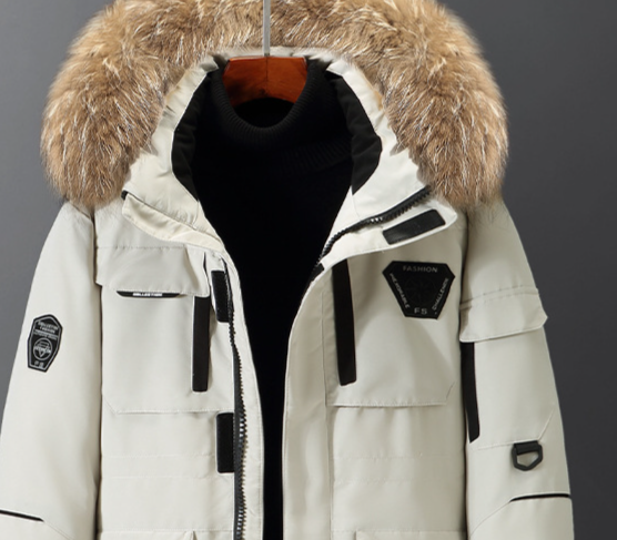 Men's Winter Hooded Puffer Jacket - Lightweight Quilted Coat With Stand Collar (280g Filling, S-4XL, Black/White/Red)_voghion.com