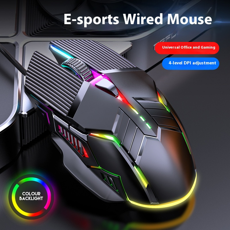 Wired Gaming Mouse With 4 Adjustable DPI (Up To 3200), Ergonomic Design, Silent Clicks & RGB Lighting For PC, Laptop, Office & Esports_voghion.com