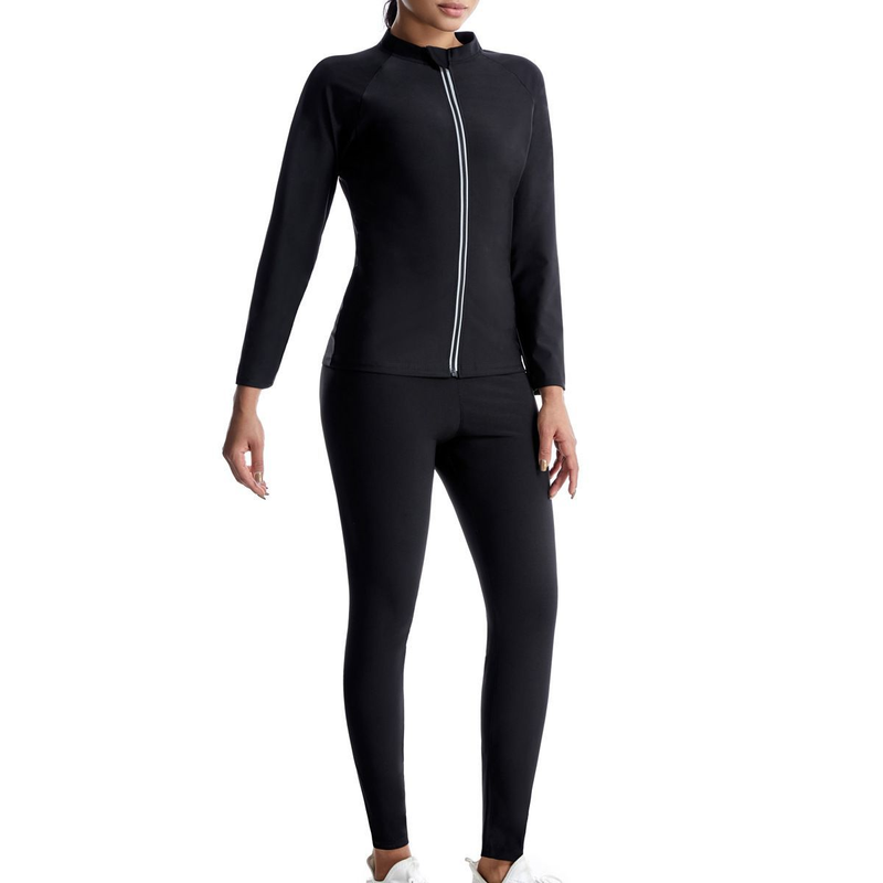 Damenbekleidung, Premium-Trainingsanzug für Damen – atmungsaktives Trainingsoutfit mit reflektierendem Reißverschluss und bequemer Passform für Fitnessstudio, Laufen und Gewichtsabnahme_voghion.com