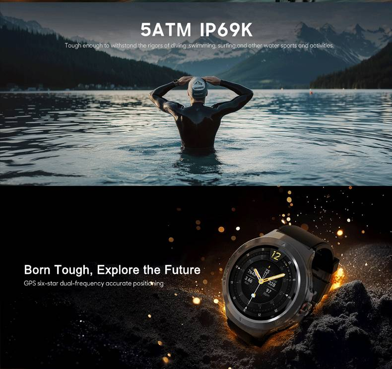 Multifunktionale Smartwatch für Outdoor-Radfahren und Fitness – GPS-Tracking, Herzfrequenzmesser, Schlafanalyse, wasserdicht, NFC, kompatibel mit iOS_voghion.com