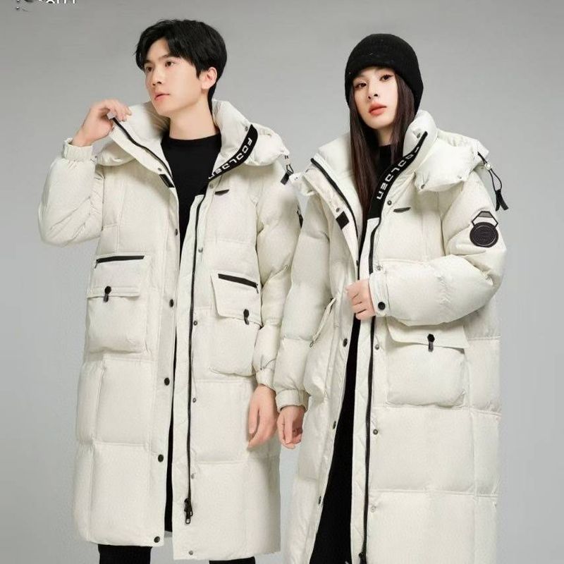 Lange Pufferjacke für Paare – Übergroßer Wintermantel im Workwear-Stil mit 55 % weißen Entendaunen, viel Wärme für Stadt und Outdoor_voghion.com