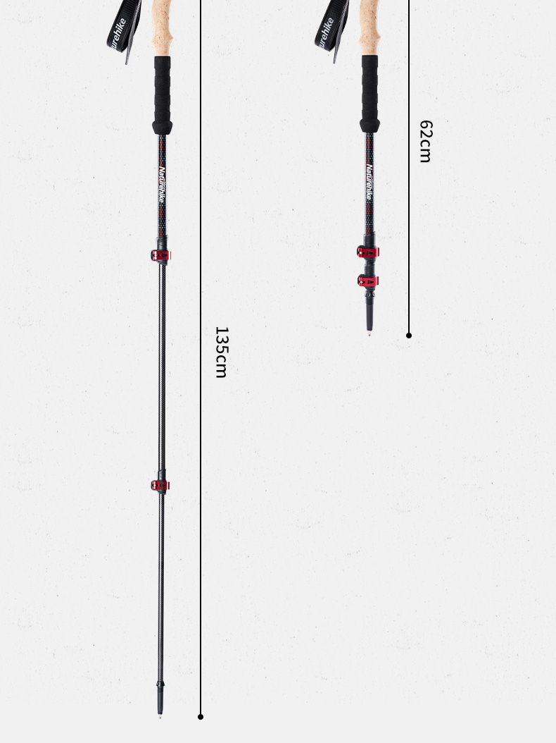 Trekking Poles 2pcs Carbon Fiber Collapsible Telescopic Sticks Lightweight Walking Hiking Stick Climbing Stick_voghion.com