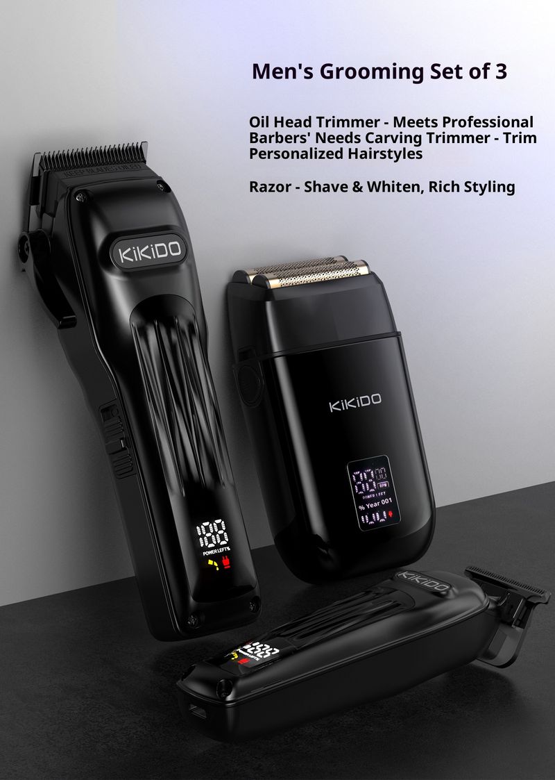 Professional Barber Clipper Kit – Cordless USB Rechargeable Hair Trimmer With Ceramic Blade, Detachable & Washable, Adjustable Speed_voghion.com