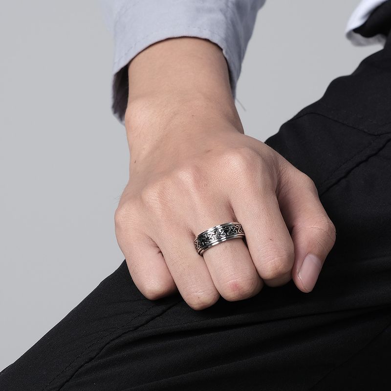 Anello girevole in acciaio inossidabile con nodo celtico per alleviare l'ansia, anello di fidanzamento per coppia_voghion.com