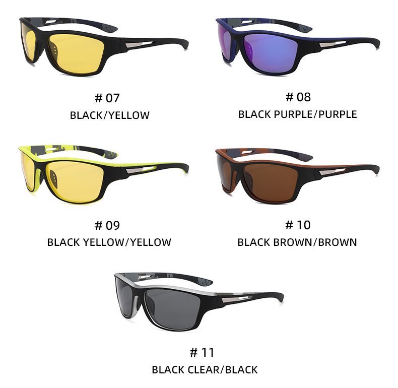 Lunettes de soleil polarisées colorées pour hommes, verres teintés, pour la pêche, le cyclisme, les sports de plein air, 336_voghion.com