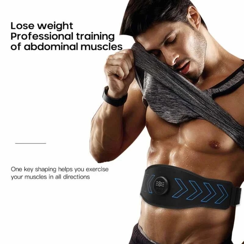 Cinto de condicionamento neutro EMS, dispositivo Fiess doméstico, carregador USB, corpo saliente, perda de peso abdominal_voghion.com
