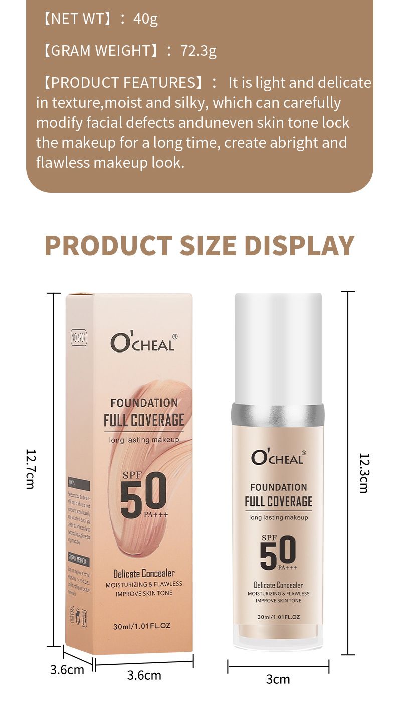 OCHEAL Temperature Change Liquid Foundation Moisturizing Concealer Long-lasting And Docile, Not Easy To Take Off Makeup Brightening Color Change_voghion.com