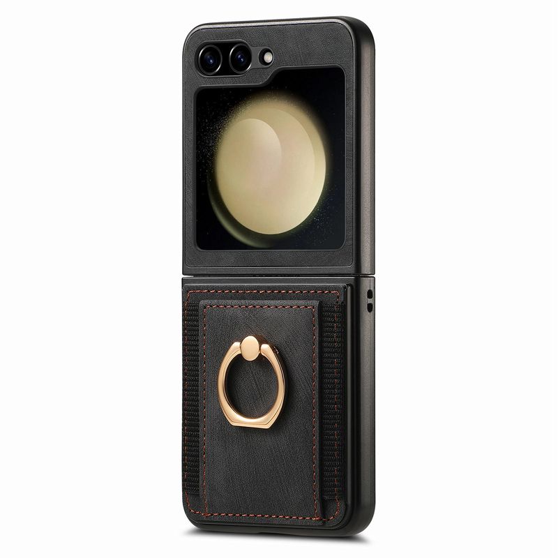 For Samsung Z Flip 6 phone case all-inclusive card ring holder Galaxy zflip5 case_voghion.com