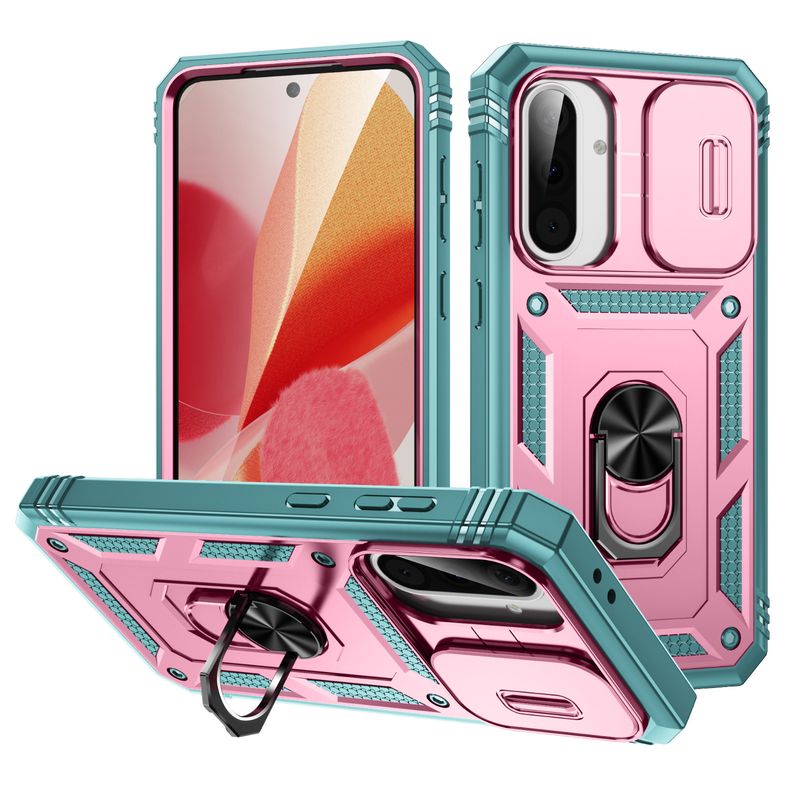 Case For Samsung Galaxy A56 A36 5G Build In 360° Slide Camera Rotating Ring Kickstand Military Grade Protective Cover_voghion.com