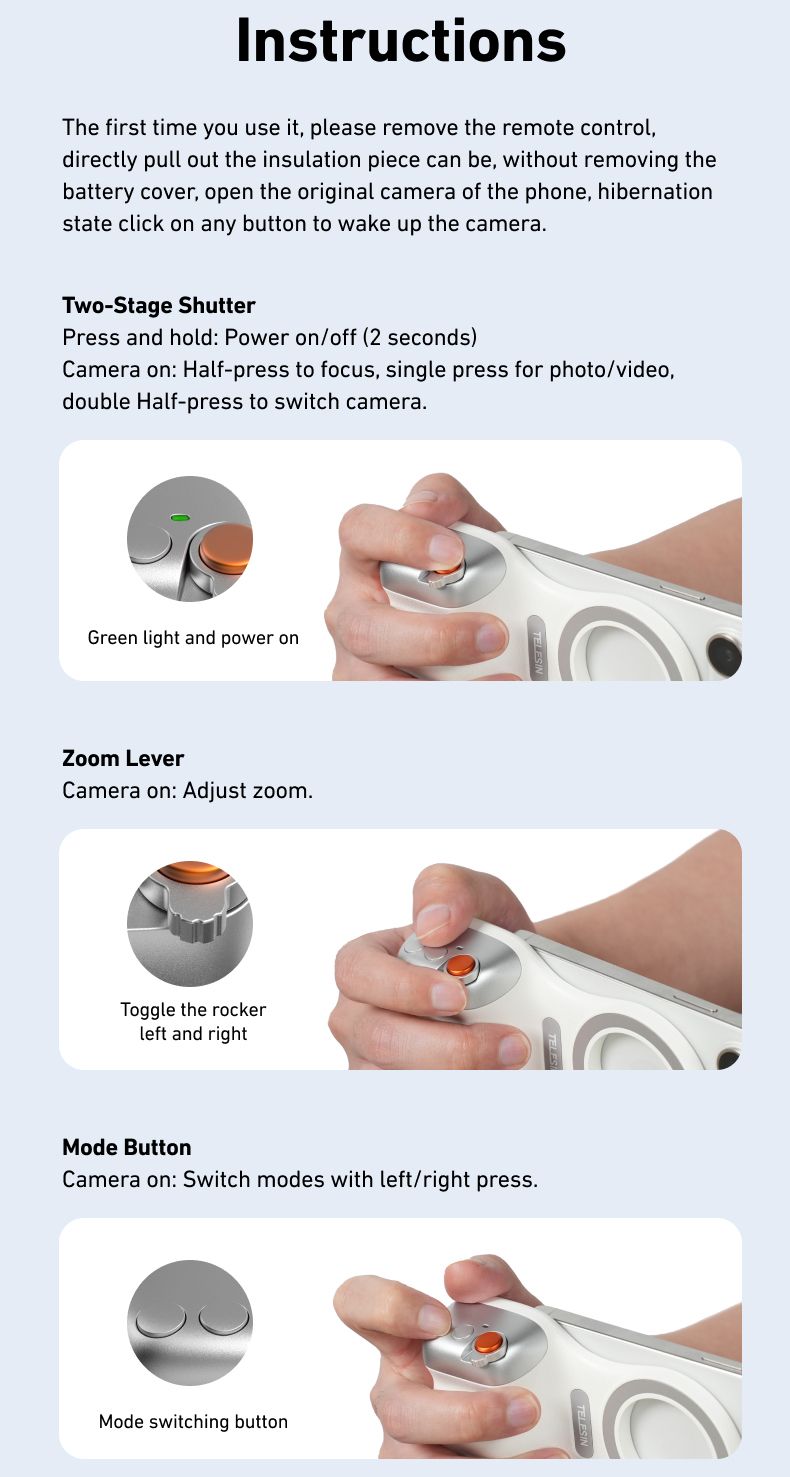 Fun Shot Magnetic Grip, Ergonomic Style Phone Camera Grip With Detachable Remote, Expandable Functionality For_voghion.com