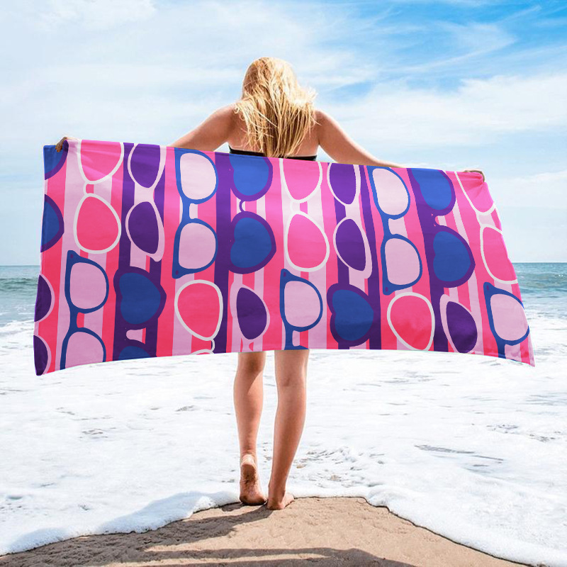 Bedrucktes Surfhandtuch, Strandtuch aus ultrafeinen Fasern, saugfähiges Strandtuch für Erwachsene_voghion.com