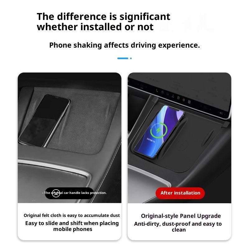 Passend für Tesla Model 3/Y: Ablagefach für die Mittelkonsole, rutschfeste Silikonmatte für den Fahrzeuginnenraum._voghion.com