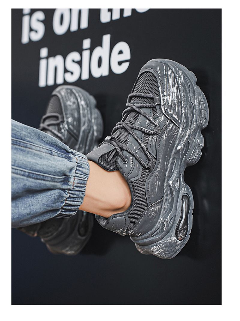 2025 Thick Soled Summer New Style Breathable Mesh Height Increasing Shock Absorbent Air Cushion Sports Men's Trendy_voghion.com