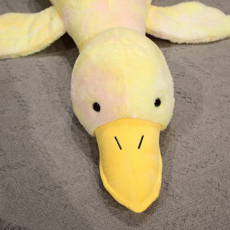 155cmGiantStuffedAnimalsWhiteGoosePlüschThrowPillowsYellowDuckPlüschtiereKinderSpielzeugSoftSleepingCushionDecorGeschenke_voghion.com